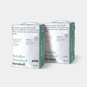 Kerakoll SetaFlex standard white and grey S1 tile adheasive at themasticshop.co.uk
